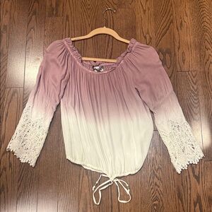 Young Fabulous & Broke Mauve and Cream Blouse